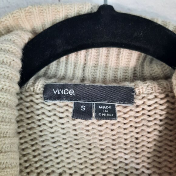 Vince Natural Ribbed Yak Wool Draped Cardigan - Picture 6 of 11